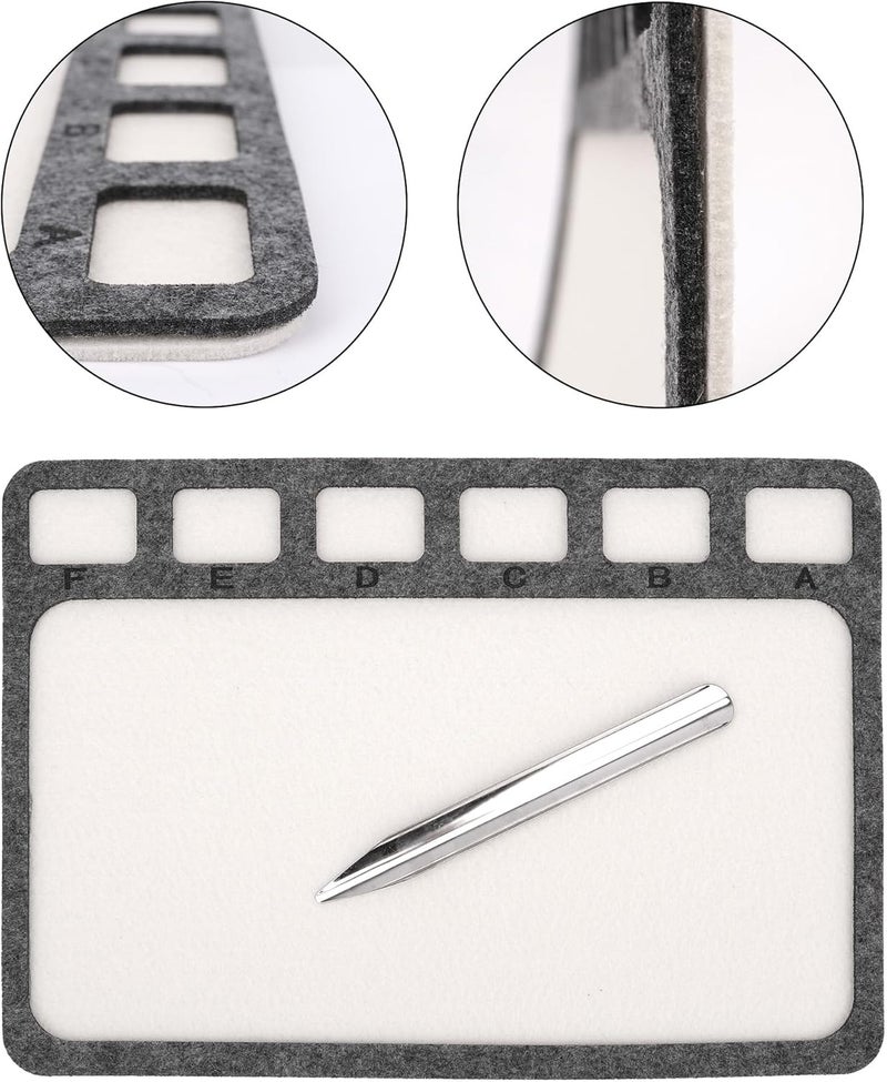 TUNQISM 2 PCS Set Jewelry Bead Mats with Bead Scoop, Board with Six Individual Grids Beading Trays DIY - Image 3